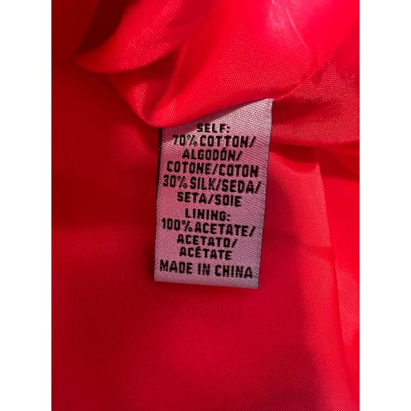 NWT Tibi Short Sleeve Cocktail Dress Bejeweled Coral Cotton & Silk Size 10 JL - Picture 6 of 7